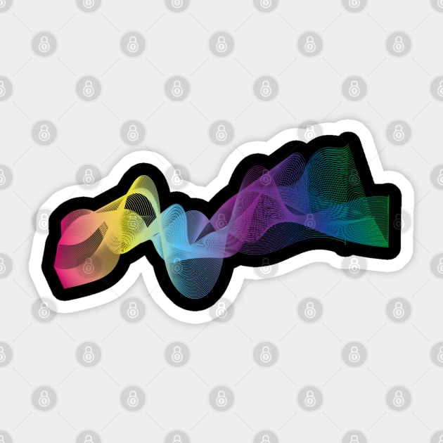 Colourful Wave Sticker by Boo Face Designs